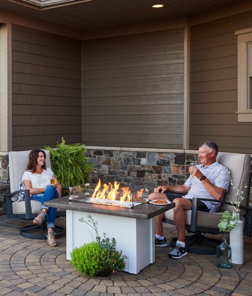 people enjoying their havenwood fire table