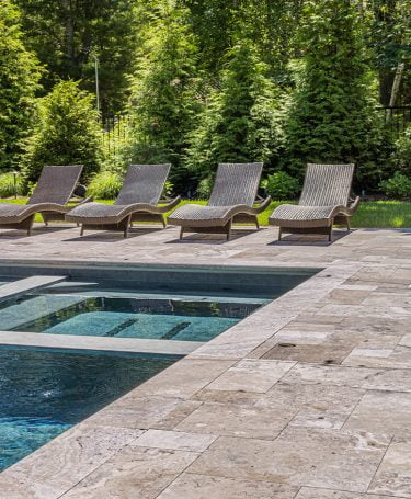 French pattern pool pavers