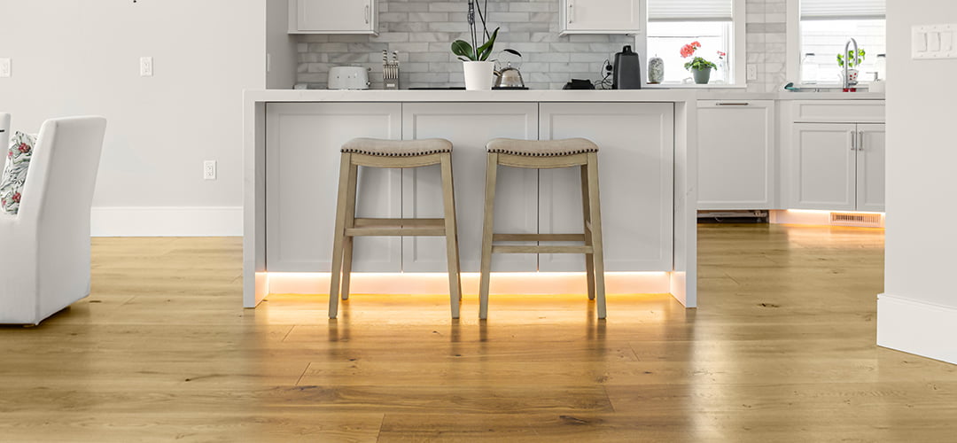 LED hard wood floor kitchen