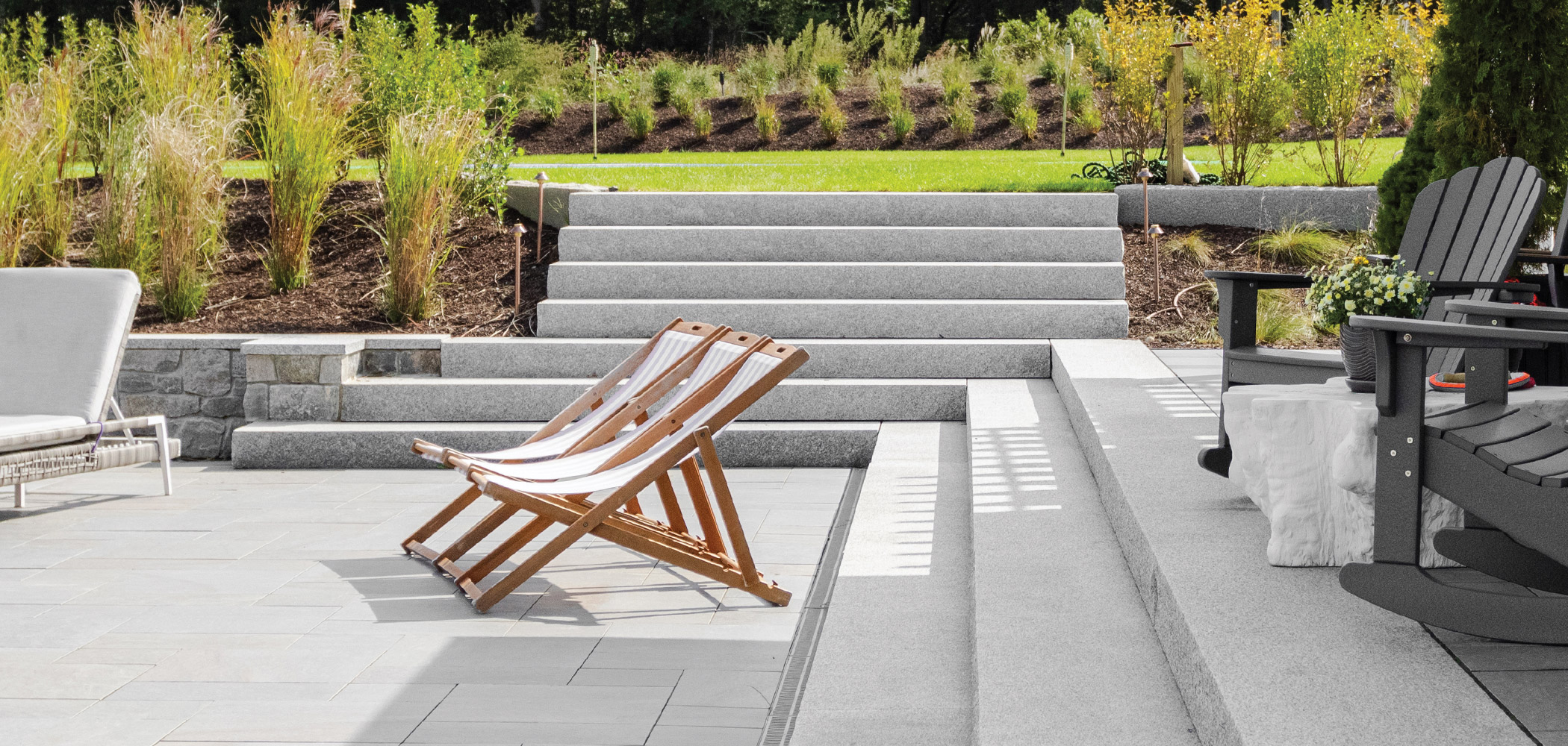 natural stone steps in ocean home