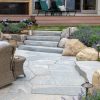 cozy stone paver patio with irregular patterns