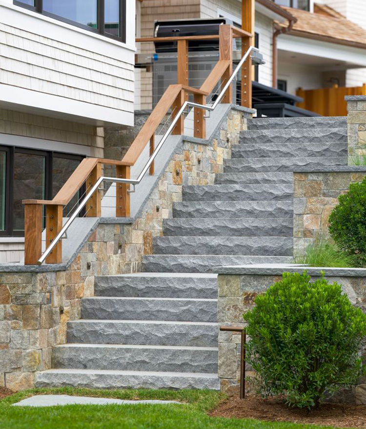 granite steps staircase coastal home