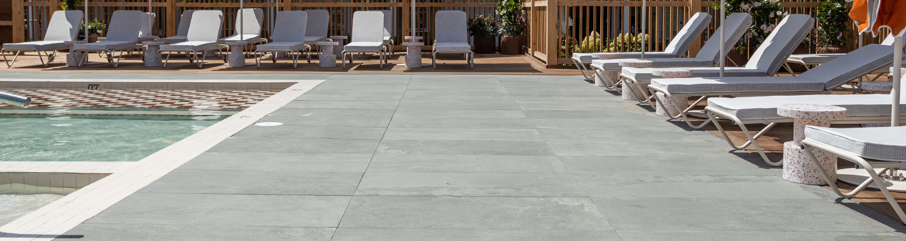 outdoor porcelain pavers commercial pool pattern