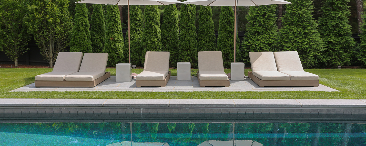 luxury poolside stone