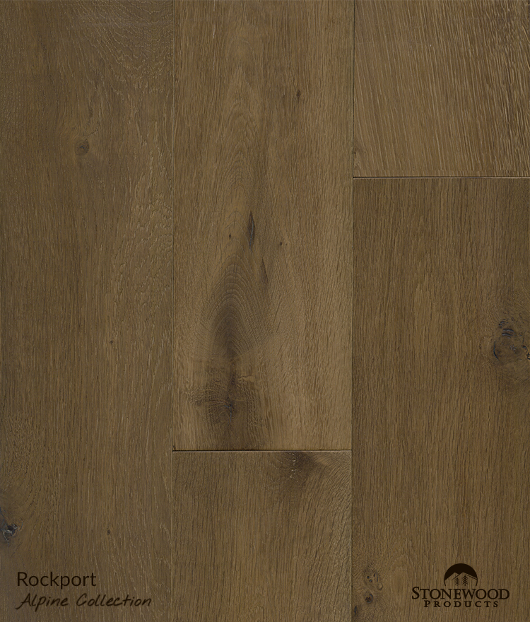 Swatch of dark brown natural wood flooring