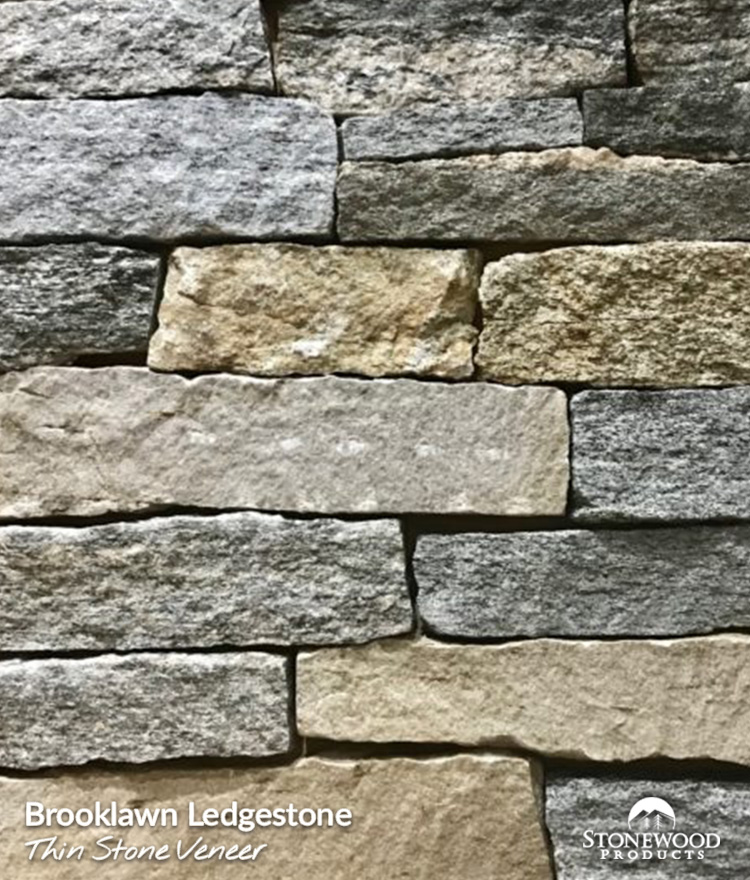Natural brown ledgestone thin stone veneer