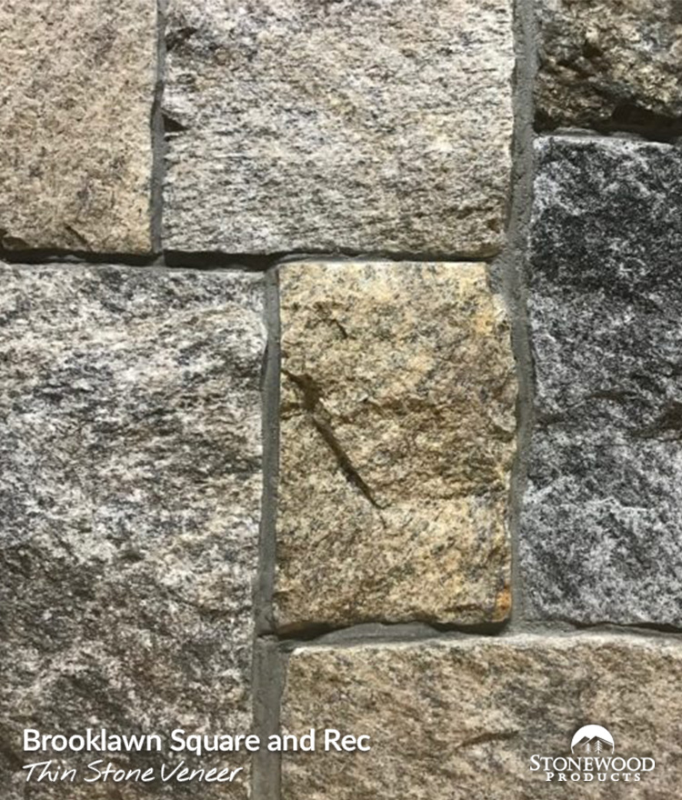 Natural stone square and rec thin stone veneer