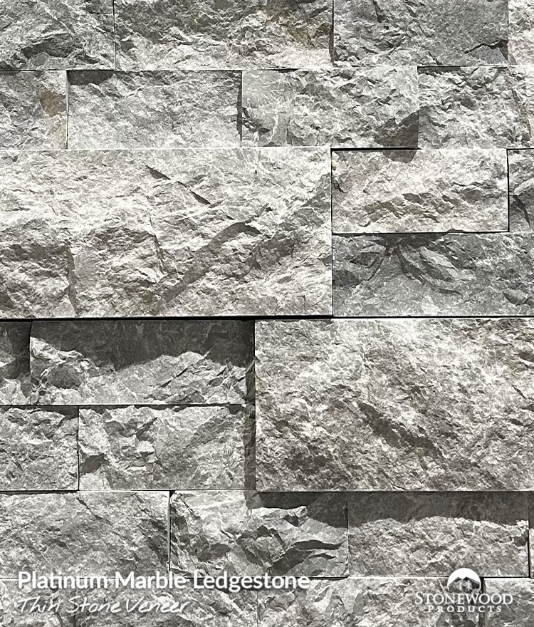 Natural silver ledgestone thin stone veneer