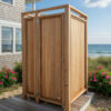 clean no knot cedar clear outdoor shower at beach house